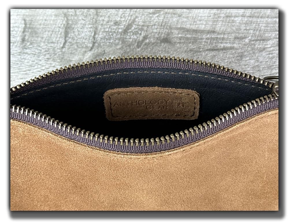 Leather Pouch with Zipper (Sienna Suede, Medium)