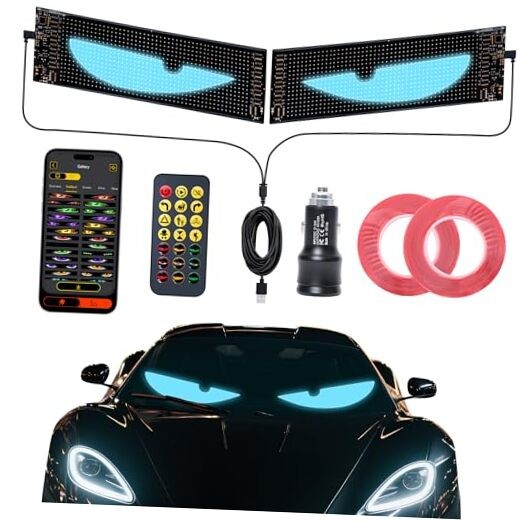 led Lights for car - Custom led Sign，Devil Eyes Light Strips 14.7"x3.6"-2PCS