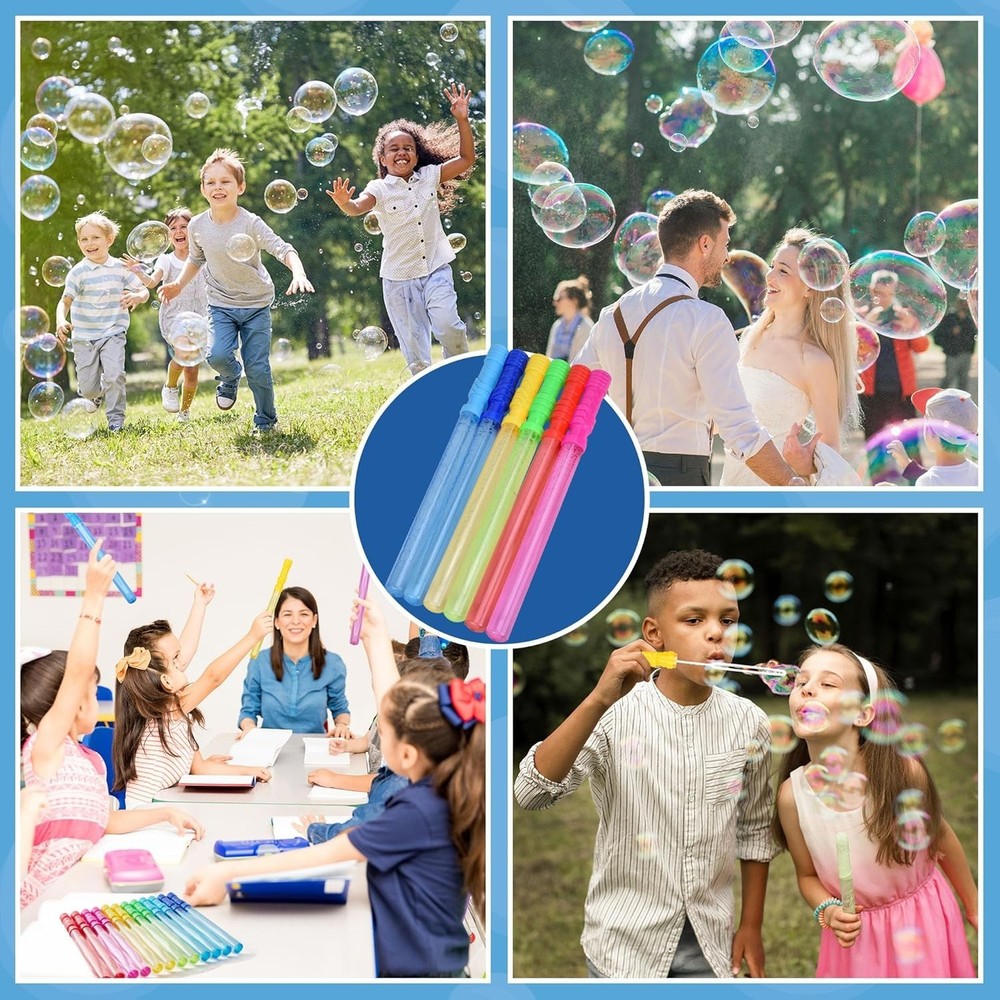 14.6’’ Big Bubble Wands for Kids - 12 Pack Fun with Concentrated Bubble Solution