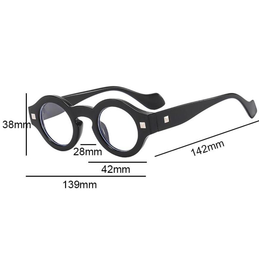 Round Thick Frame Blue Light Blocking Reading Glasses For Men Clear Lens Glasses