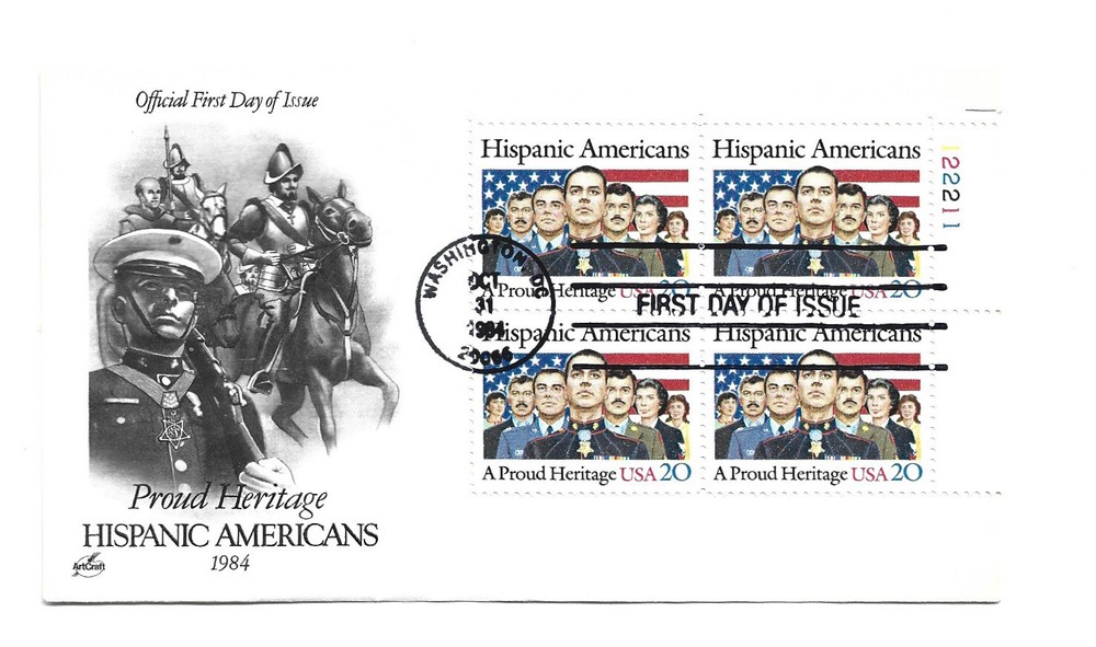 2103 Hispanic Americans, ArtCraft plate block FDC