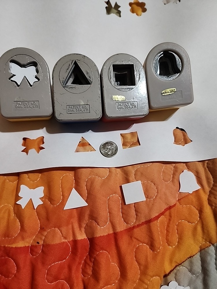 Craft Paper Punches Medium- Bow, Triangle, Square & Bell Work Well