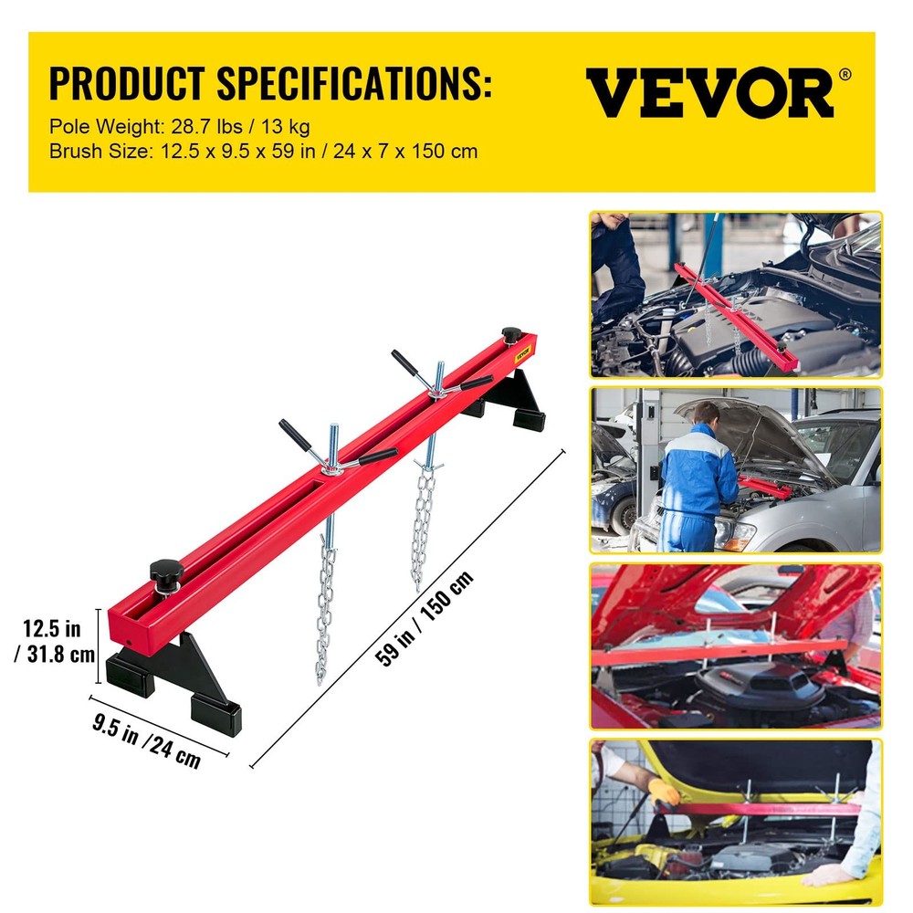 VEVOR Engine Support Bar 1100 Lbs Capacity Transverse 1100 Lbs, Red