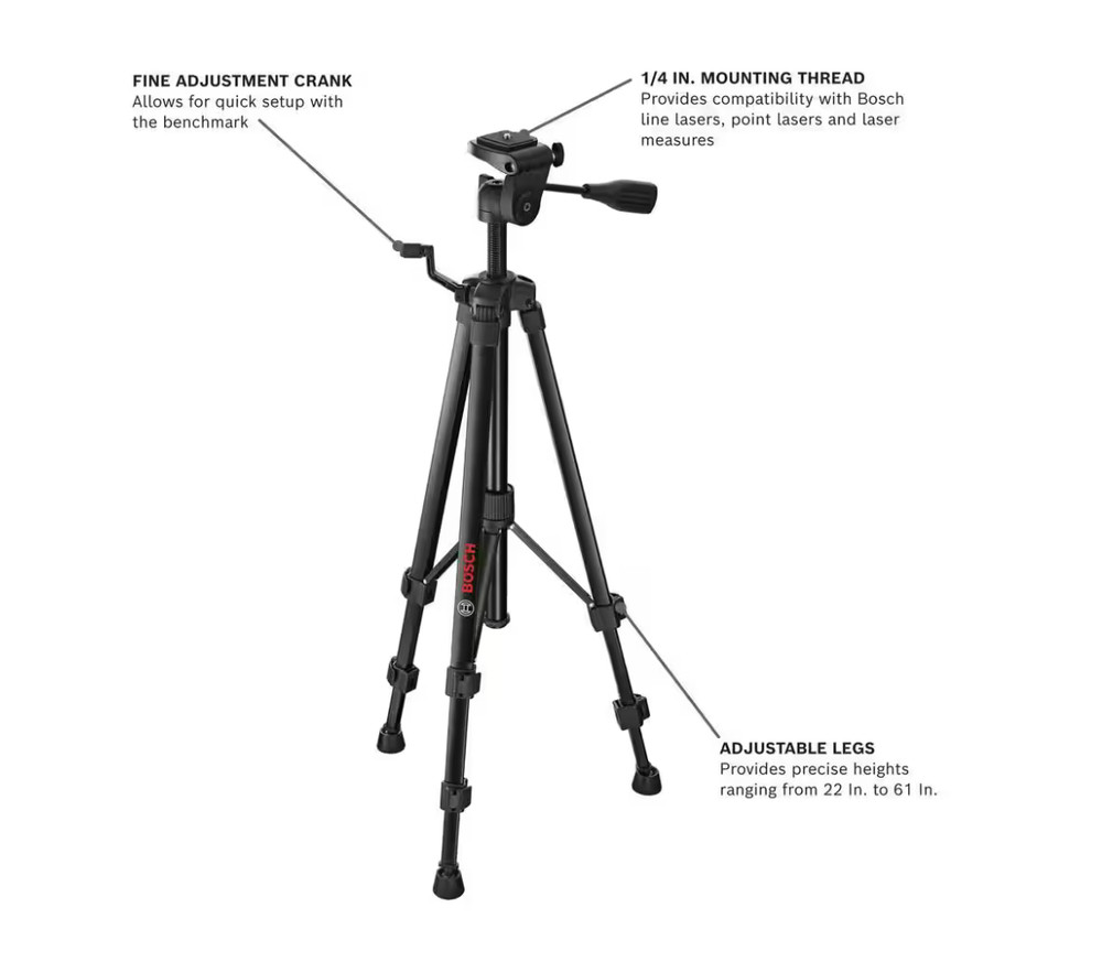 Bosch Compact Extendable Tripod w/ Adjustable Legs - 20" - 58"