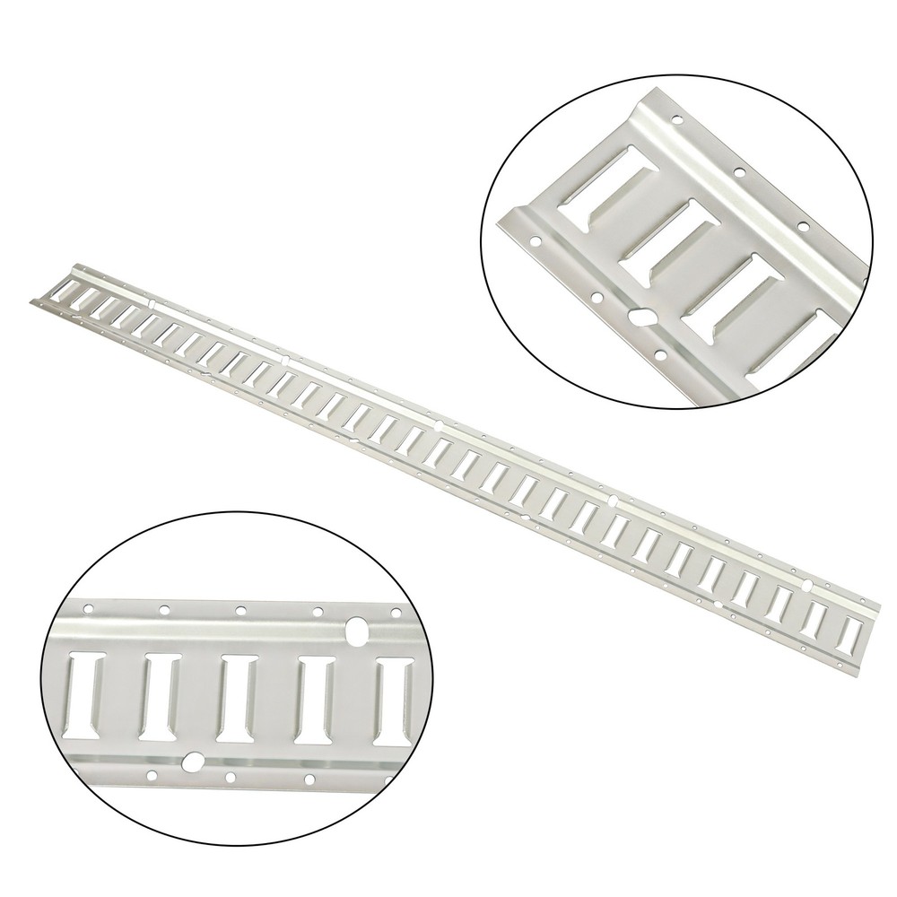 E Track Tie Down Rail Kit Silver Galvanized Carbon Steel Replacement Durable 4pc