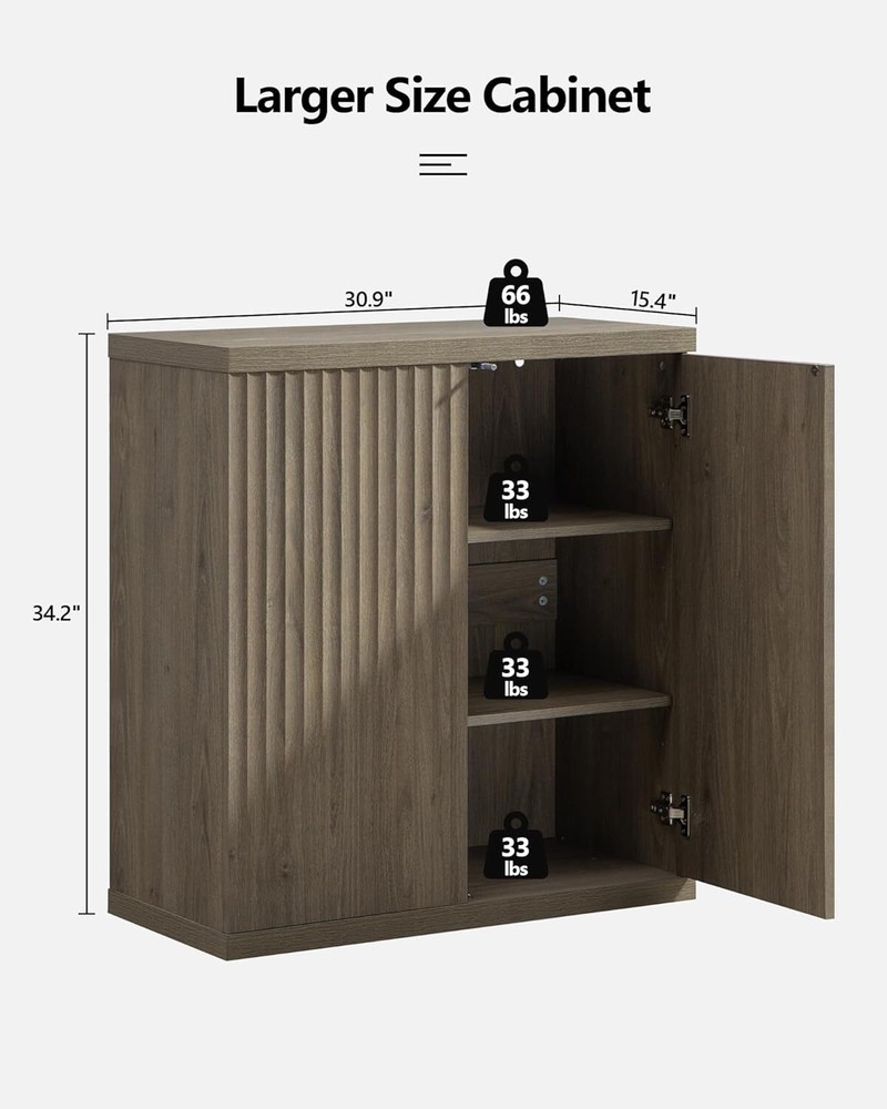 Buffet Cabinet with Storage Accent Sideboard Modern Credenza with Doors & shelf
