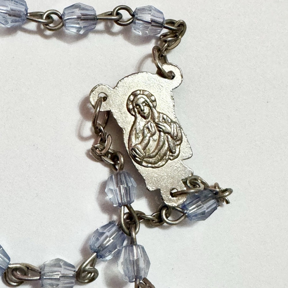 Vintage 1960’s Rosary Blue Crucifix EXCELLENT