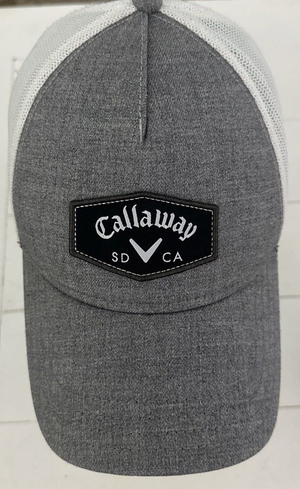 Callaway SD CA Golf Hat Cap Gray White Snapback Mesh