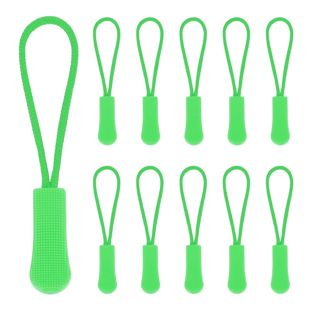 2.6" Zipper Pulls Replacement, 100 Pcs Nylon Cord Extension, Light Green