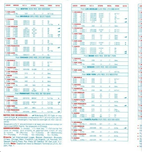 Capitol Air timetable 1982/02/02