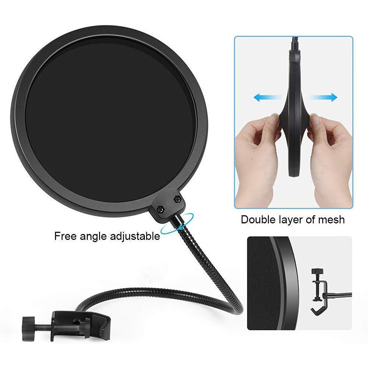 Boytone BT-27ST Upgraded Microphone Pop Filter Mask Shield, Double Layered