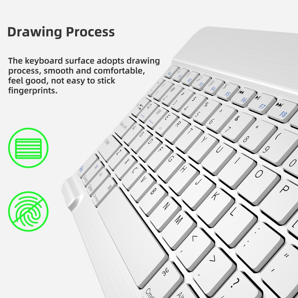 Slim Bluetooth Keyboard & Mouse Combo- Wireless for PC, Laptop, Mac, iOS, Tablet