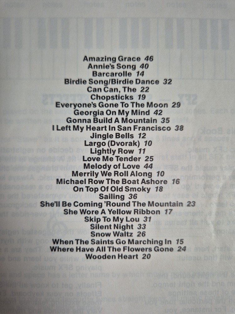 Start Playing Keyboard The SFX Tutor - Sheet Music Book