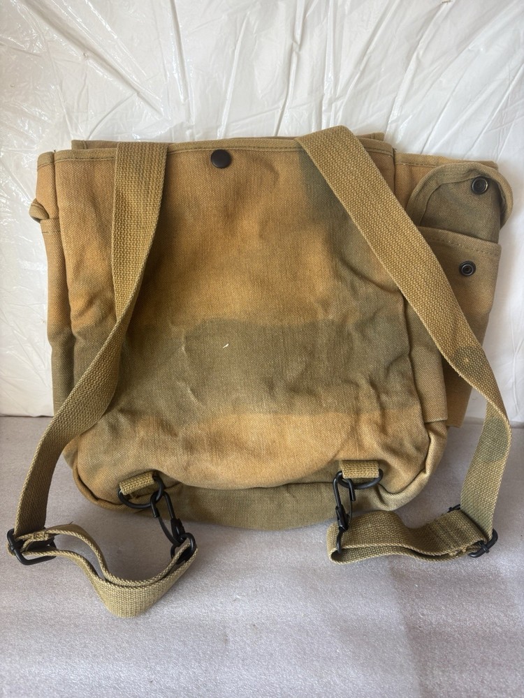 Military Style Canvas Backpack Tan/green