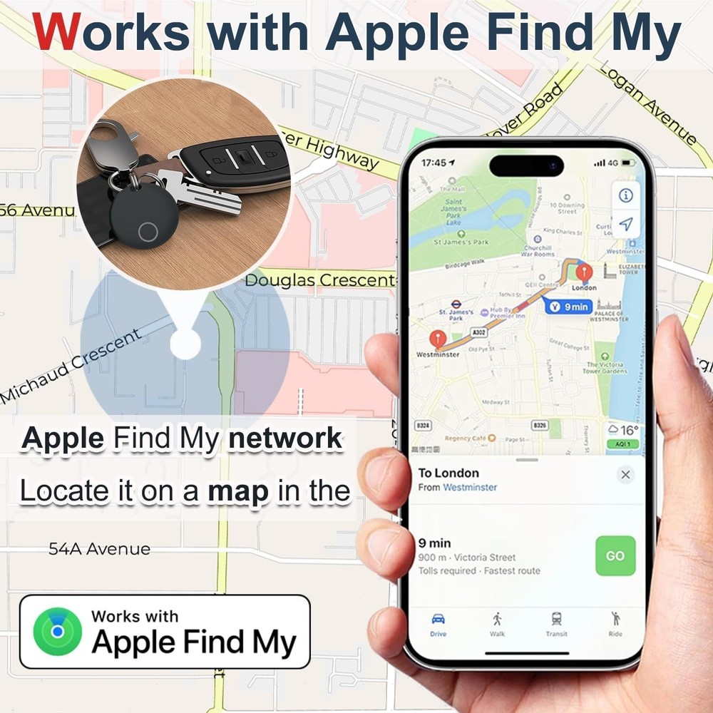 Air Tracker Tags - Durable & Shareable Luggage Tracker with Left Behind Reminder