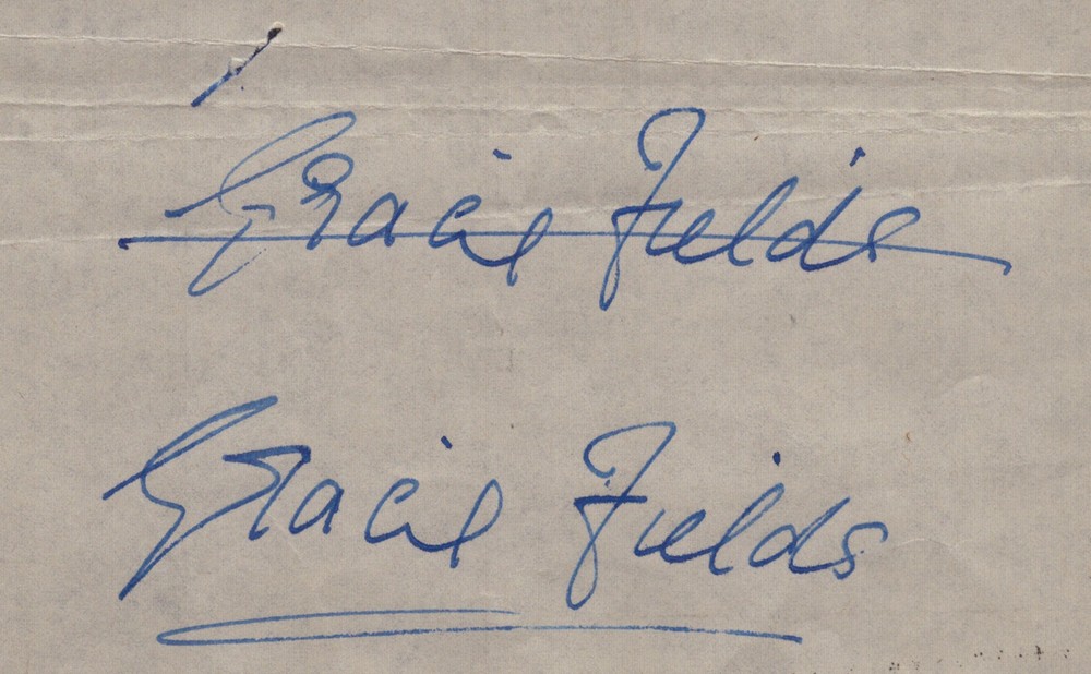 GRACIE FIELDS - DOCUMENT MULTI-SIGNED 02/21/1947
