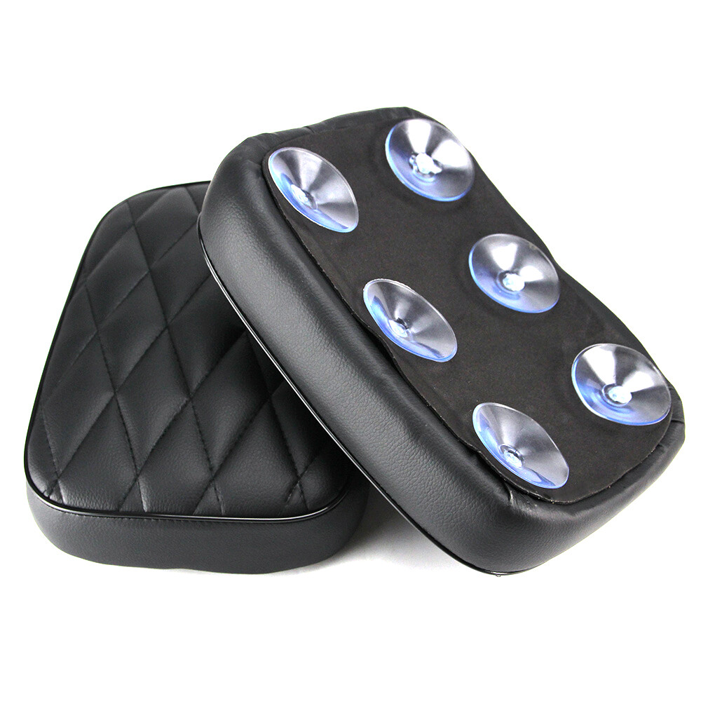 6/8 Suction Cup Rectangular Pillion Passenger Pad Seat For Harley Chopper Custom