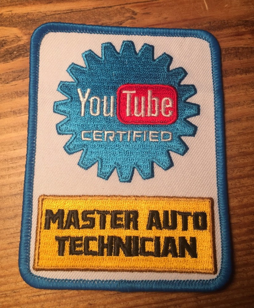 YouTube Certified Mechanic Patch - Master Auto Technician - BUY 3, GET 1 FREE!