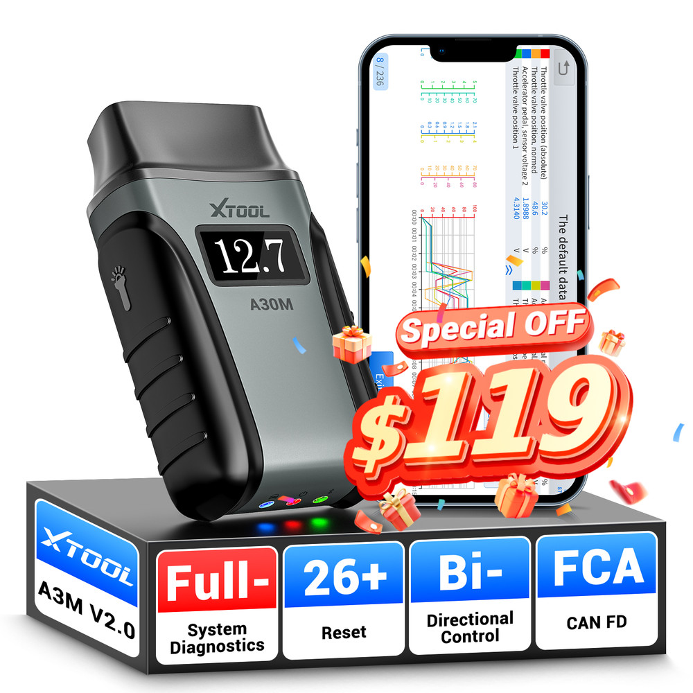 XTOOL A30M V2.0 Bidirectional OBD2 Scanner Full System Diagnostic Tool Bluetooth