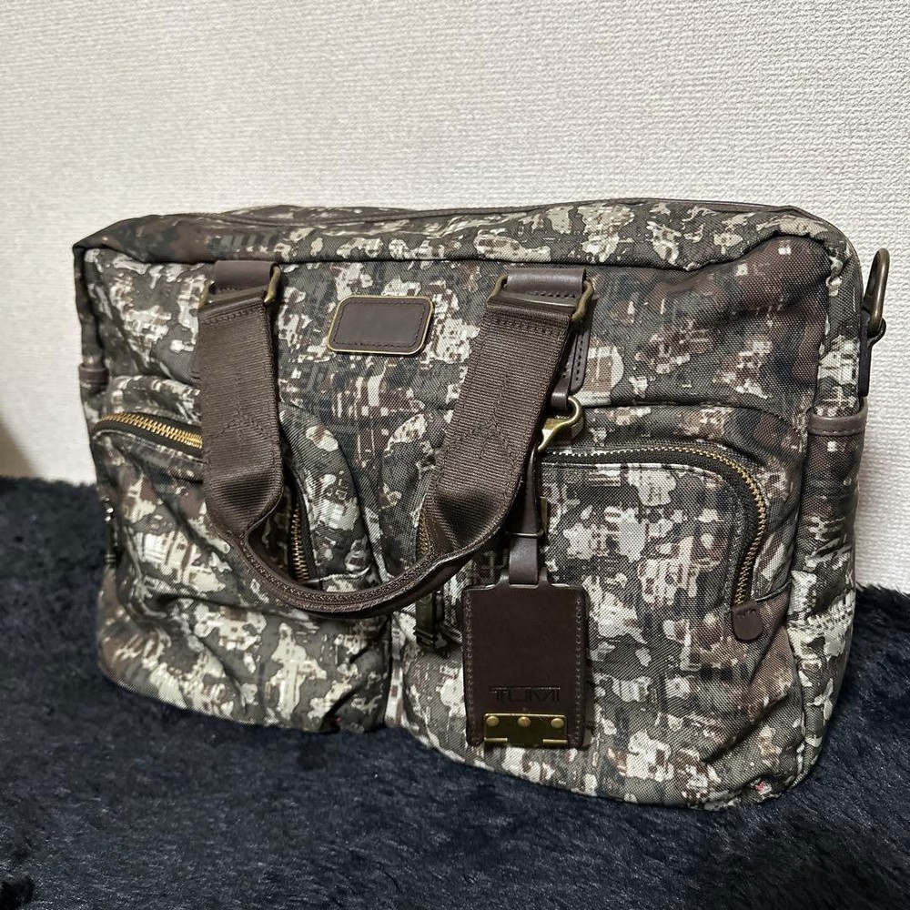 TUMI ALPHA BRAVO Tote Bag Camouflage Pattern Genuine Used