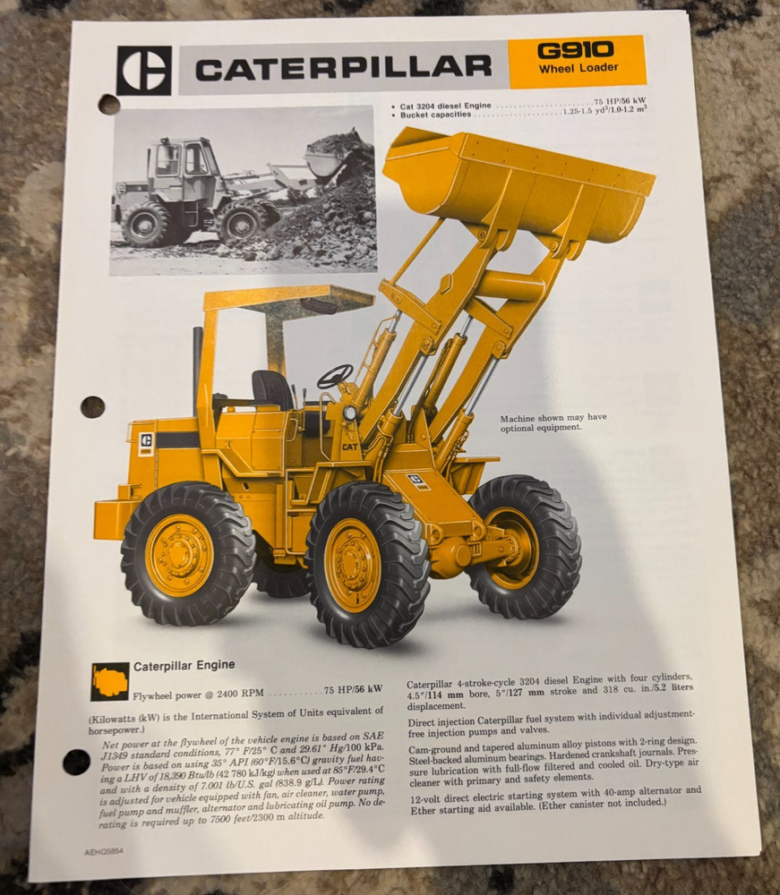 Caterpillar CAT G910 Wheel Loader Brochure AMIL25