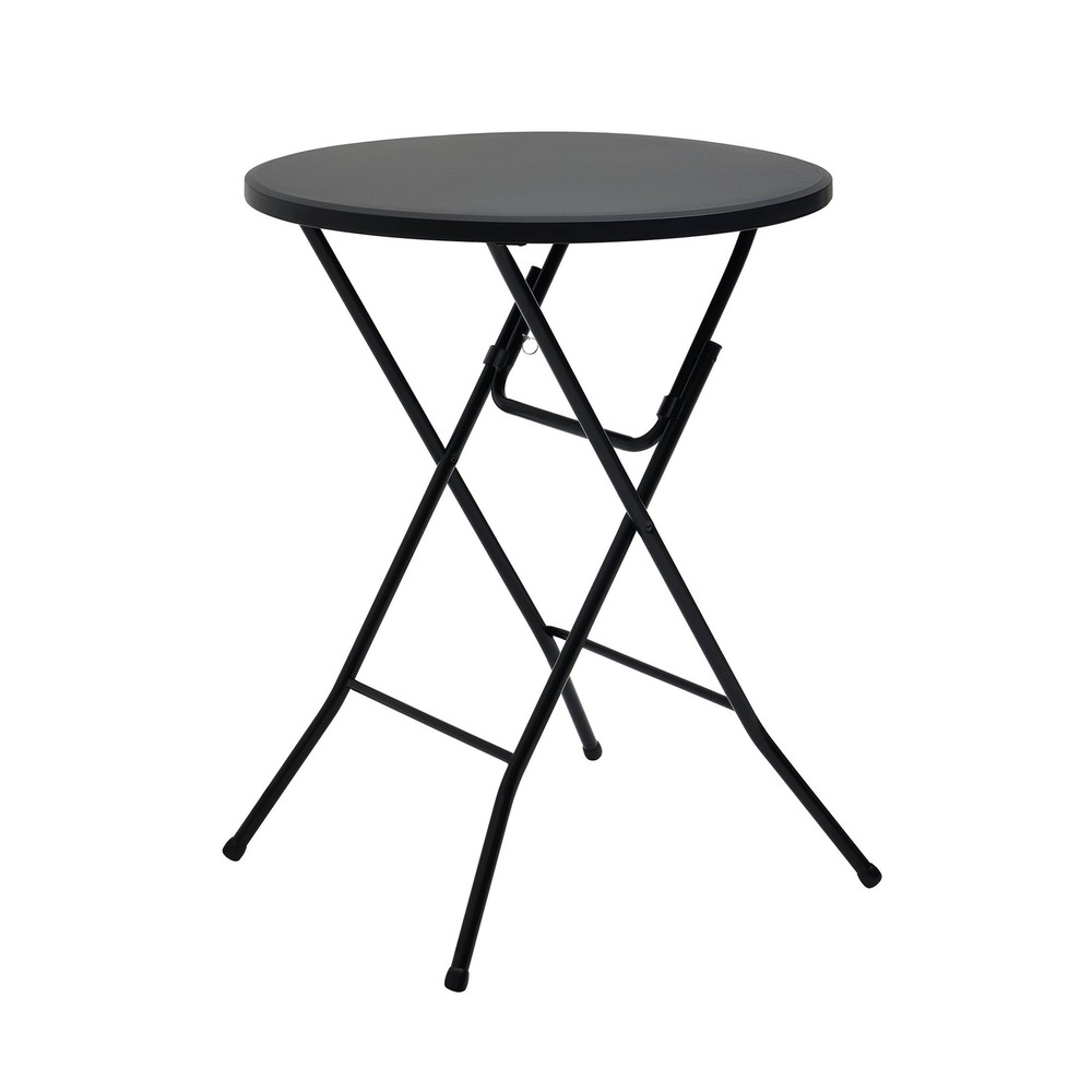 31" Round High-Top Folding Table, Black