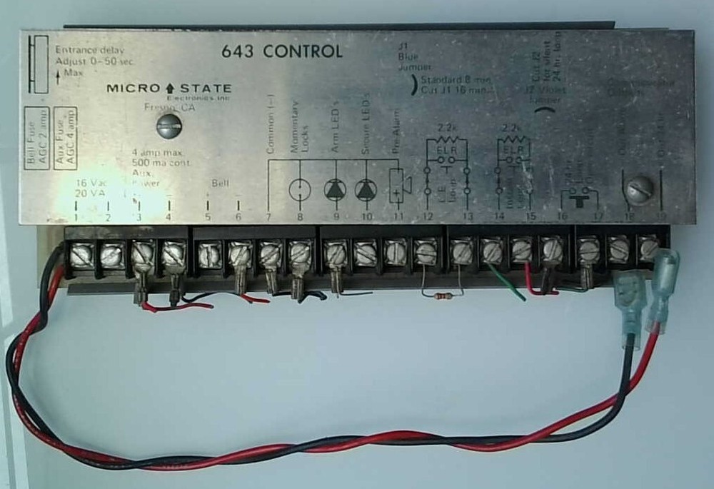 Microstate Electronics 643 Control For Security Panel