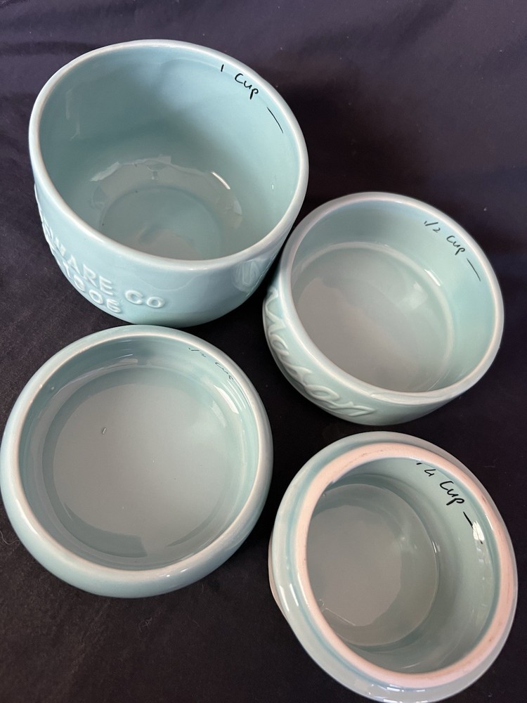 Cute Ceramic Mason Jar, Measuring Cups, Whimsical, Fun, Or Use For Trinkets! EUC