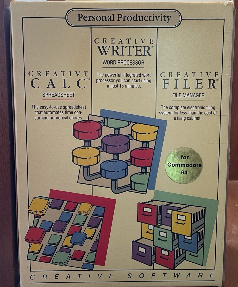 Personal Productivity Calc, Writer, Filer Programs With Manuals - Commodore 64