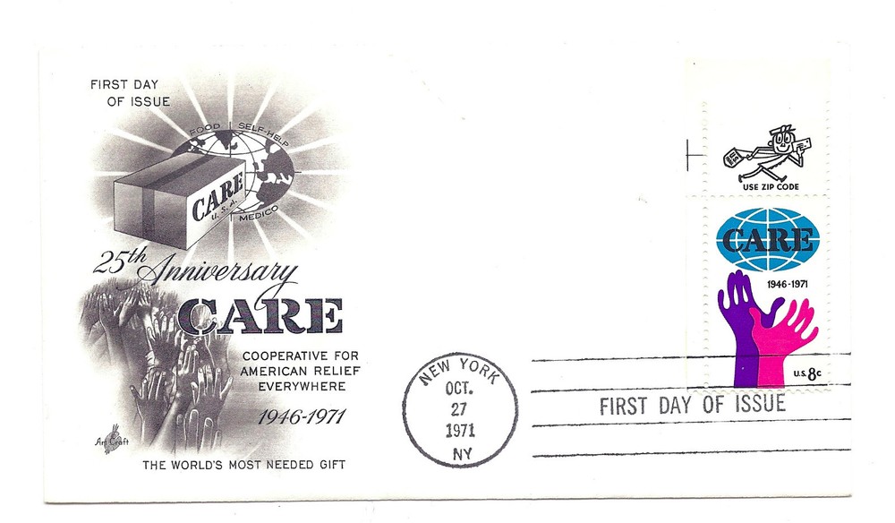 1439  CARE ArtCraft zip tab single FDC