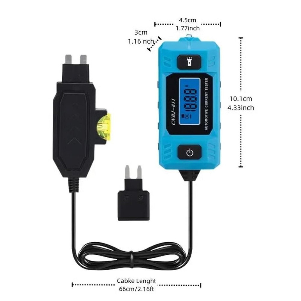 Portable Car Current Tester Meter 0.01A-19.99A Range for Electrical Diagnostics