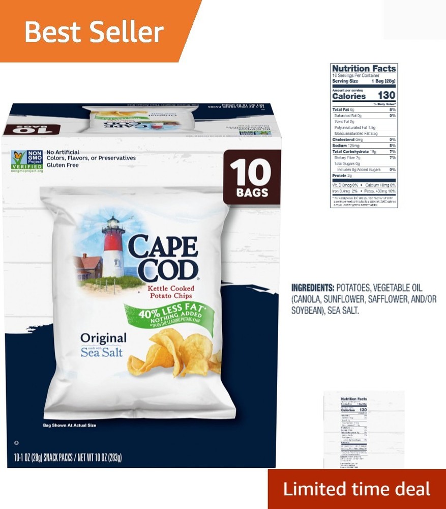 Cape Cod 10-Pack Less Fat  Kettle Chips - Guilt-Free Snack Delight