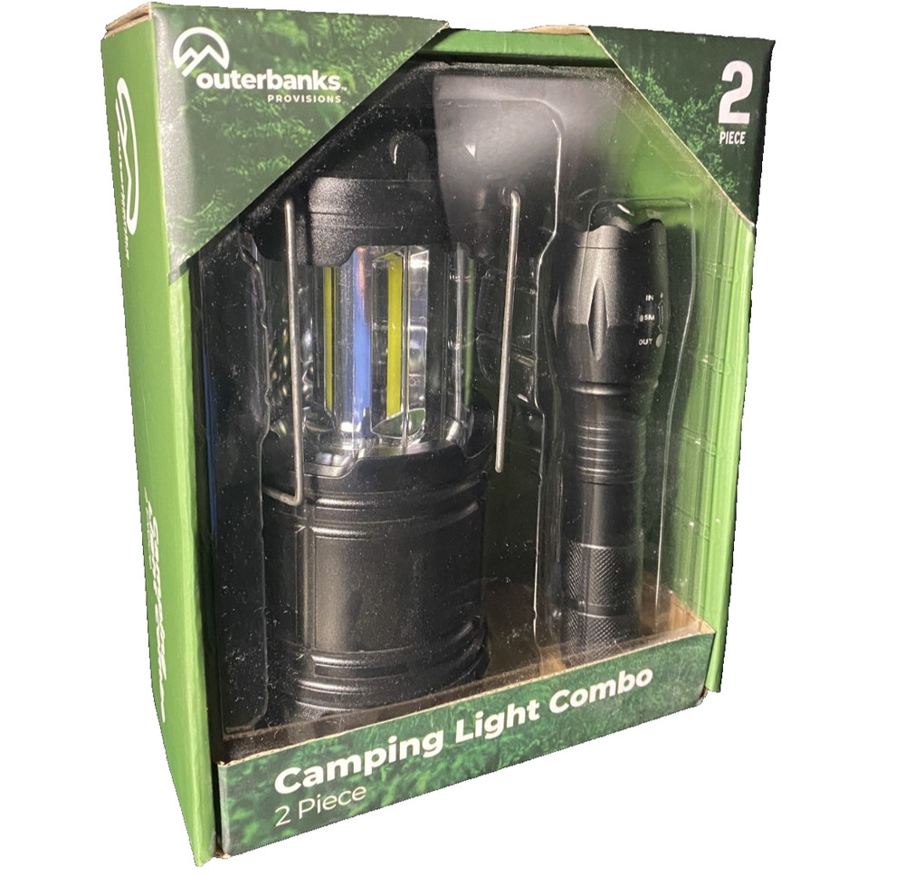Outerbanks Camping Light Combo 2 Piece Flashlight Lantern 250 Lumens