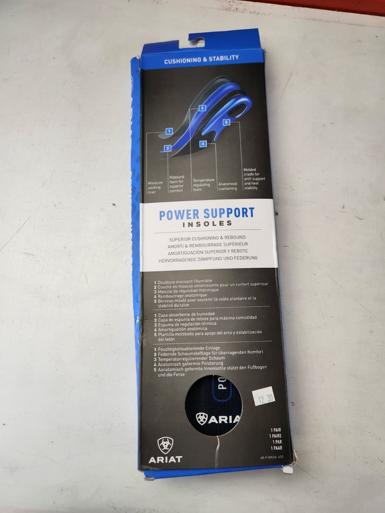 Ariat Men’s Power Support Insoles, Size 9 US