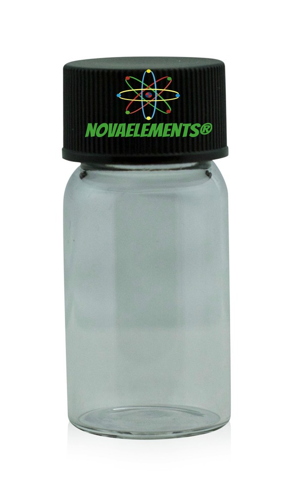 1 EMPTY glass vial to store any element sample, one element label included