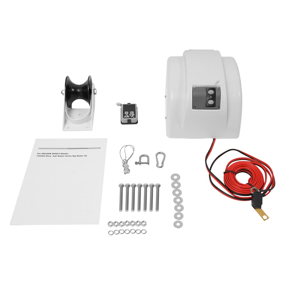 45LBS Electric Anchor Winch Boat Marine Winch with Remote Controller & Bracket