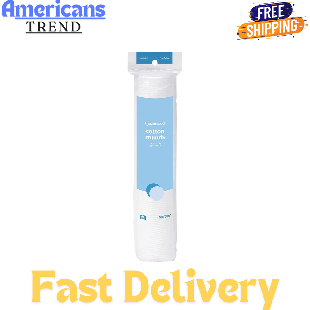 Amazon Basics Hypoallergenic 100% Cotton Rounds, 100 Count …