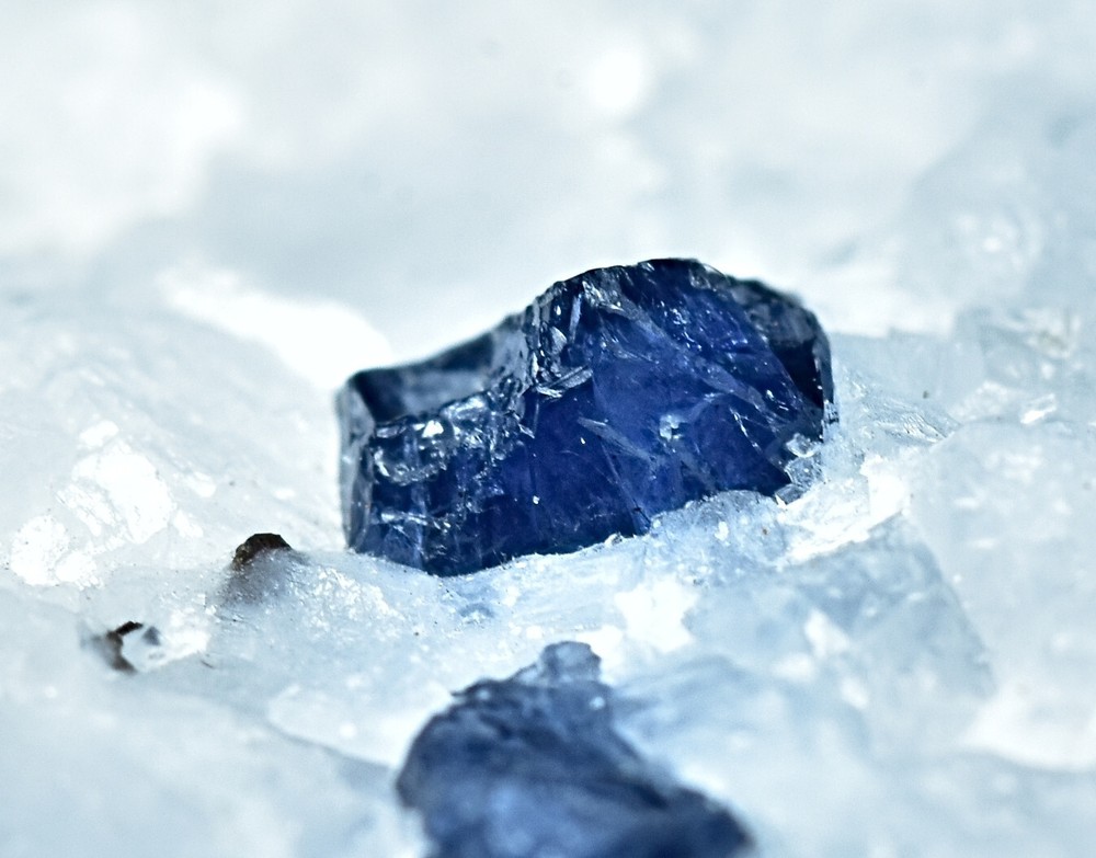 Natural Blue Spinel Crystals On Matrix 29 Gram