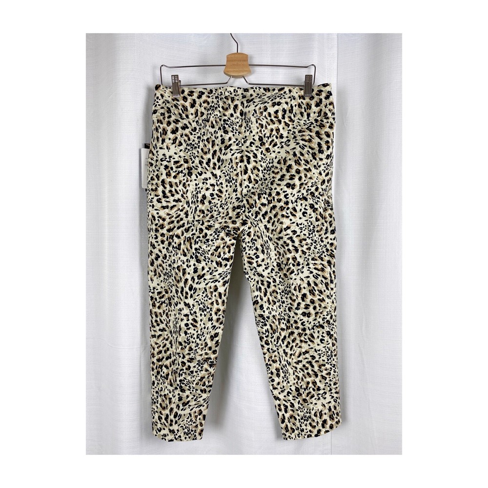 Zac & Rachel Women Pants Crop Pullover Stretch Leopard Select Size 10,12, 14,16