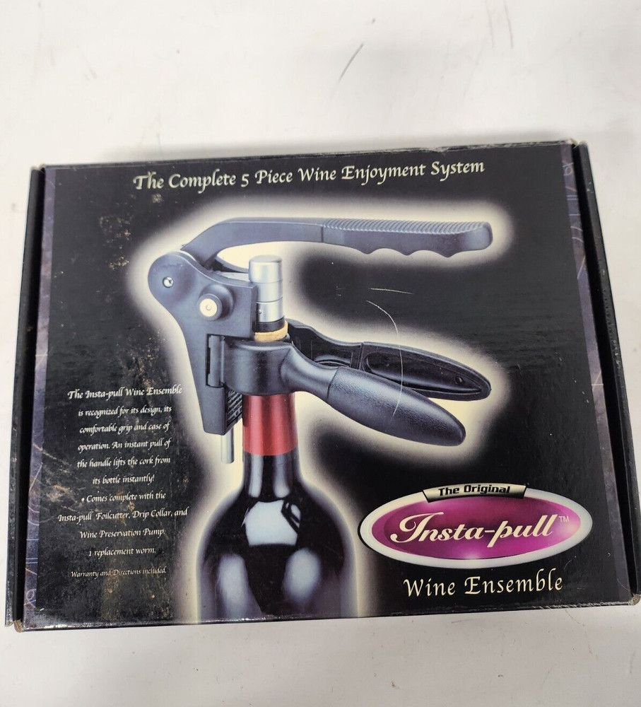 Original Insta Pull Bordeaux Wine Opener Essemble 5 Wine Enjoyment System NEW