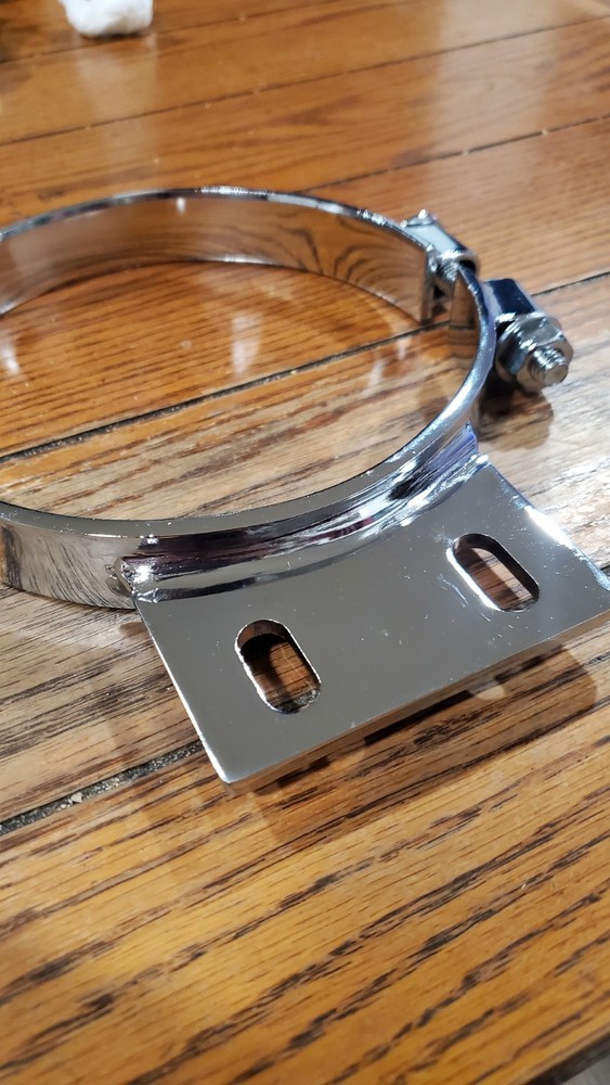Exhaust Stack Mount Bracket 6" Chrome Peterbilt 87-93 379 359