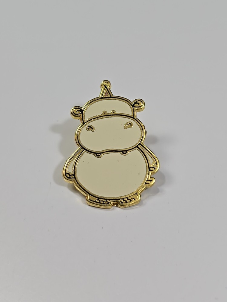 White Hippopotamus Lapel Pin