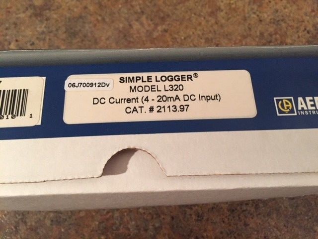 AEMC Instruments 2113.97 Simple Logger L320 DC Current 4-20mA DC Input OEM