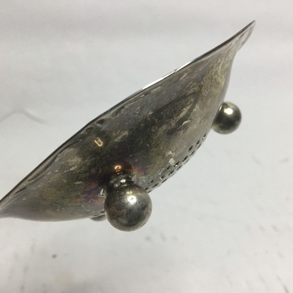 Vintage Silver Plated Tea Strainer Footed Unmarked