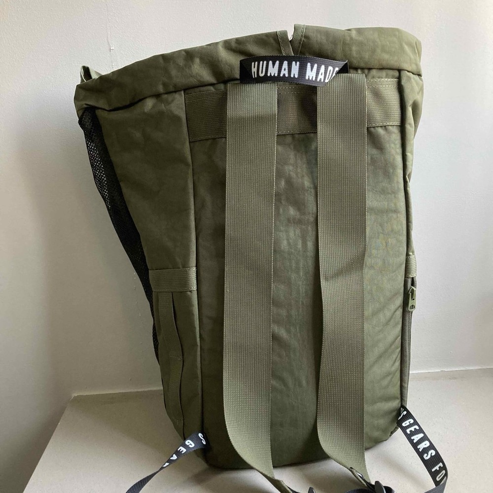 Human Made Drawstring Mesh Backpack Olive From Japan