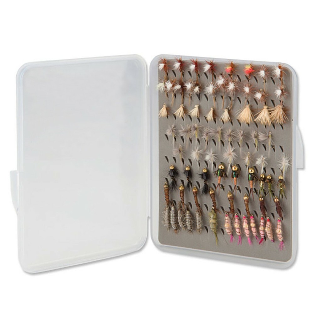 CLEAR ULTRA SLIM FLY BOX. 8 Rows, Holds 120 Flies ( Medium )