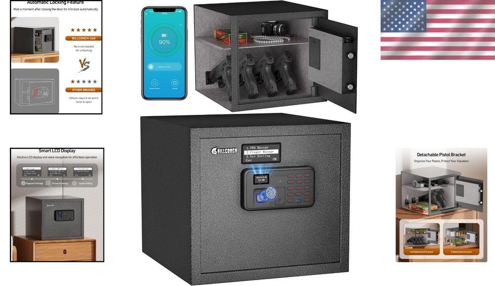 Secure Handgun Safe with Multiple Unlock Options