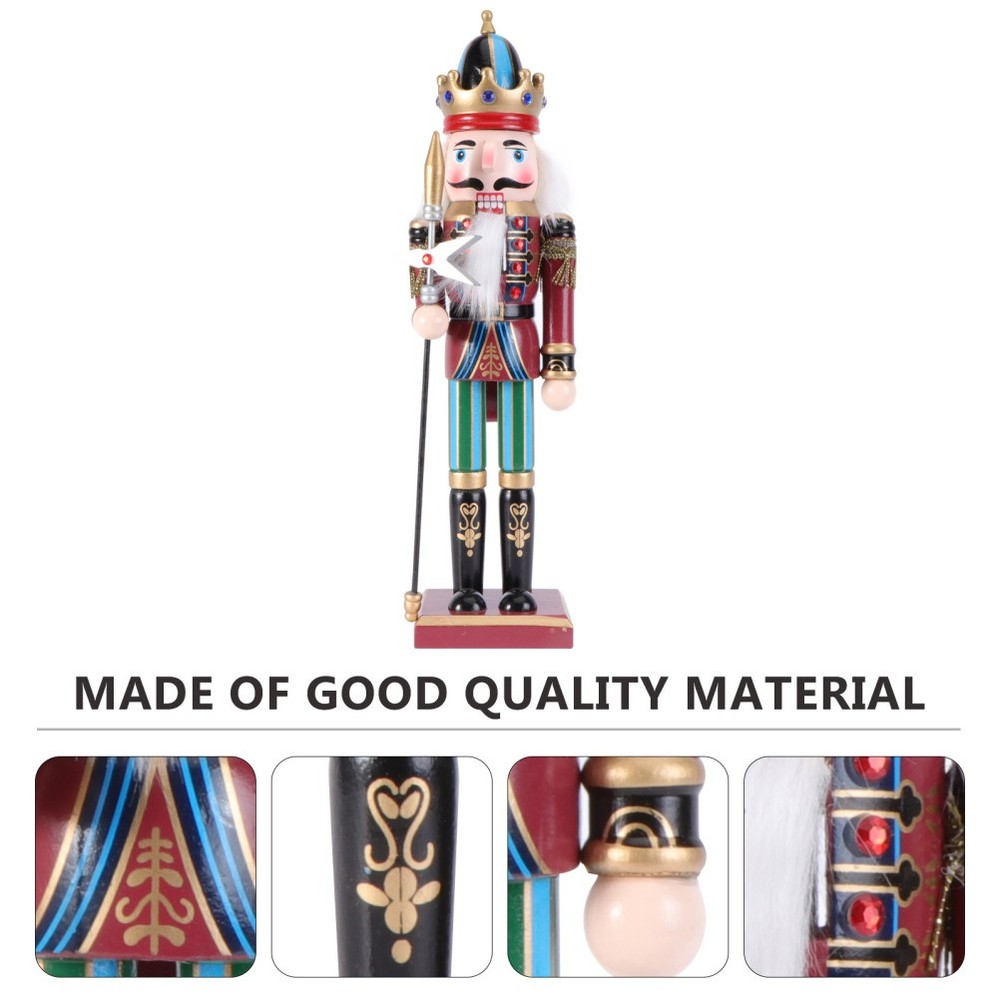 Nutcracker Puppet Ornament Wooden Walnut Shape Desktop Decor