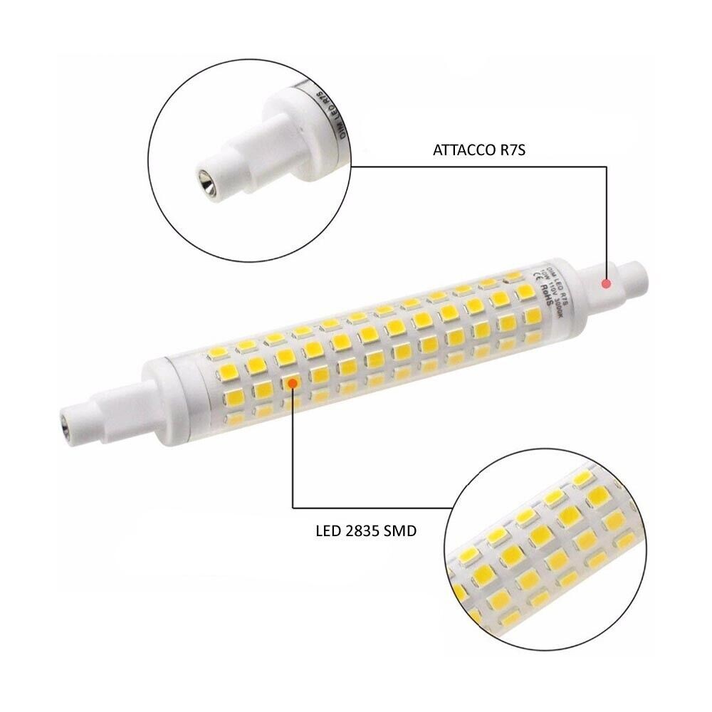 LED BULB WHITE LIGHT SOCKET R7S 12 WATT REPLACEMENT LAMP FOR HEADLIGHT 6500K