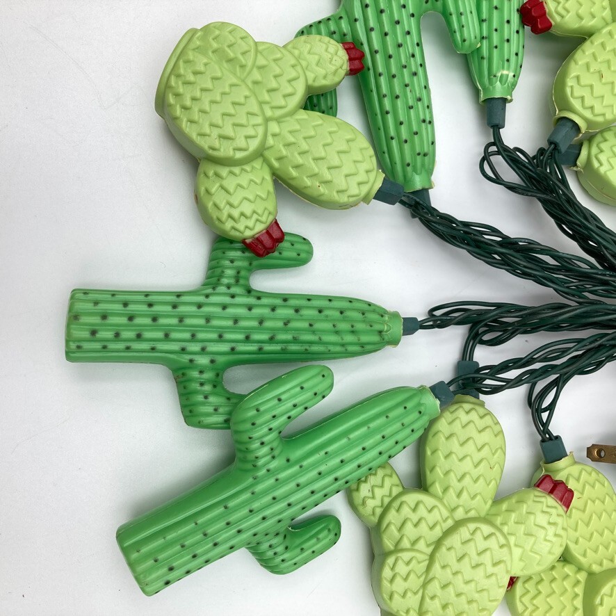 Vintage Primal Lites PRICKLY PEAR CACTUS String Lights 1990s
